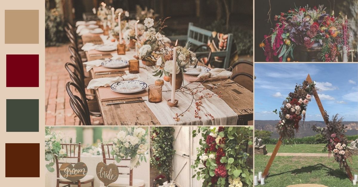 Wedding Color Palette With Earthy Tones.